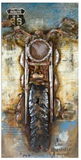 Gilde Metall Bild "Motorcycle" Handarbeit, Kunstobjekt"GILDE GALLERY"  Länge 0 cm Breite 70 cm Höhe 140 cm 38501