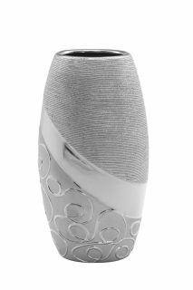 Vase &quot;Stella Silver&quot; oval silber L= 11,0 cm B= 18,0 cm H= 34,0 cm