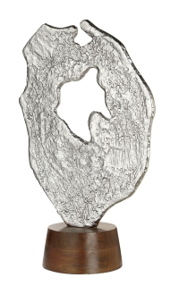Gilde Skulptur &quot;Volante&quot; Skulptur aus Aluminium, Sockel aus Mangoholz Breite 31,0 cm H&ouml;he 48,0 cm 48266