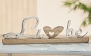 Gilde Schriftzug "Liebe" auf Holzbase Base und Herz aus Mangoholz Länge 46,0 cm Breite 5,0 cm Höhe 14,0 cm 48781