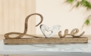 Gilde Schriftzug "Love" auf Holzbase Mangoholz, Herz aus Aluminium Länge 41,0 cm Breite 5,0 cm Höhe 15,0 cm 48782