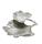 Gilde Doppelschale  Ginkgo  silber, nicht lebensmittelgeeignet L= 30,0 cm B= 34,0 cm H= 9,5 cm 60312