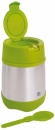 IRIS Double wall Insulated food flask with folding spoon 500ml, GREEN