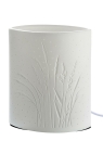 Gilde Lampe Ellipse Gräser einseitig geprickelt weiß Fassung E 14 max. 40 Watt 220-240V Länge 10,0 cm Breite 18,0 cm Höhe 26,0 cm 32011