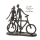 Casablanca Design Skulptur "Pair on Bike" brüniert Breite15cm aus Eisen 174610