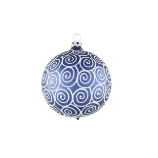Rödentaler Weihnachtskugeln Renaissance Ozeanblau-Weiß 10 cm R04-0880101