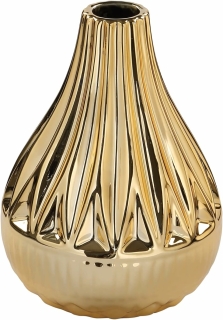 Fink NERA Vase,Porzellan,goldfarb.  Höhe 13cm, Ø 10cm 127040