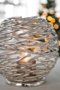 Fink Corona  Windlicht  Aluminium  vernickelt  silberfarben  Höhe 26 cm  Durchmesser 26 cm 159524