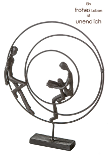 Casablanca Design Skulptur "Circles" brüniert Höhe 23cm aus Eisen 174609