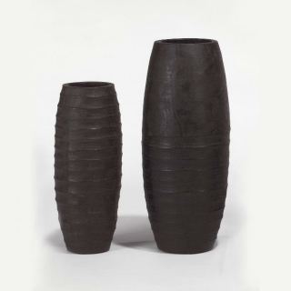 Lambert Sansibar Gefäß schlank Keramik, kohle, H 55 cm, D 23 cm 20129