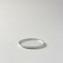 Lambert Piana Teller / Untertasse Porzellan,  D 13,5 cm, Dekor Rand weiß / rot 21395