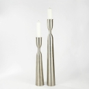 Lambert Zaza Stehleuchter Aluminium gebürstet, vernickelt, passende Kerzen D 5 cm und 8 cm, H 105 cm, D 19 cm 40140