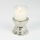 Lambert Makani Windlicht Mini mit Kerze Sockel Metall gehämmert, Glaseinsatz klar vernickelt, mit  eingegossener Kerze, elfenbein H 16 cm, D 10 cm, Brenndauer ca. 22 h 40190