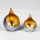 Lambert Caldera Windlicht Eisen klein außen vernickelt gebürstet, innen Metalblatt gold H 15 cm, D 11,5 cm, passend für Teelichter 40607