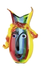 Gilde GlasArt Design-Vase "Rainbow" mit Gesicht mehrfarbig durchgefärbt und mundgeblasen Länge 10,0 cm Breite 23,0 cm Höhe 37,0 cm 39599