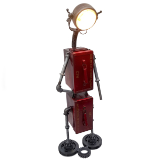 Casablanca Lampe Robot Eisen,rot H.119cm  Höhe: 119 cm  Breite: 40 cm  Tiefe: 34 cm 74940