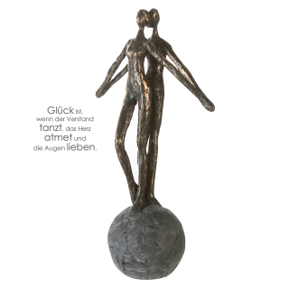 Casablanca Skulptur Encourage Poly,bronzefarb  Höhe: 37 cm  Breite: 20 cm  Ø 11 cm 79796