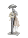 Gilde Liebespaar mit Schirm grau silber beige, stehend L= 8,5 cm B= 11,0 cm H= 28,5 cm 36594