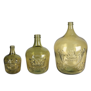 Casablanca Weinballon / Vase "Vino" Glas . recycelt . grün - Europäische Herstellung - 34 Liter Fassungsvermögen H= 56 cm Ø 40 cm 27639