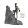 Casablanca Skulptur "Wanderer" Poly . bronzefarben Mann mit Rucksack graue Basis in Felsenform mit Spruchanhänger H= 20 cm B= 19 cm T= 12cm 16261
