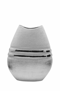 Vase flach "Silvino" silber L= 8,3 cm B= 23,5 cm H= 28,0 cm