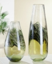 Gilde GlasArt Vase "Florenz" grün/braun/klar L= 17,0 cm B= 17,0 cm H= 48,0 cm 39111