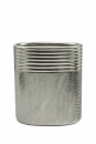 Gilde Vase breit "Trace" silber matt/glänzend L= 10,5 cm B= 18,0 cm H= 20,0 cm 47065