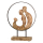 Casablanca Skulptur "Familia" Mangoholz / Metall . naturbelassen Mutter/Vater/Kind aus Holz in bronzefarbenem Metallring auf Holzbasis - handgefertigt - H: 41 cm B: 30 cm T: 9cm 81095