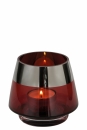 Fink JONA Teelichthalter,Glas,rot  Höhe 9, Ø 11cm 115330