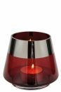 Fink JONA Teelichthalter,Glas,rot  Höhe 13, Ø 15cm 115331