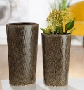 Gilde breite Vase "Cestino" oliv/creme H: 29.50...