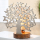 Gilde Zylinder-Lampe "Lebensbaum" aus Mangoholz und Aluminium Fassung E 27 max. 40 Watt H: 31 cm B: 31 cm T: 18cm 49001