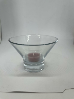 Glas Teelichthalter H: 9 cm D: 12,5 cm
