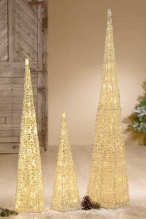 Gilde Acryl Pyramide LED-Warm-Light 120x20x20 cm + 5 Meter Kabel