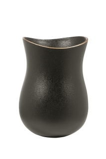 Fink OPERA Vase,Keramik,schw. m. Goldrand H.26cm,D.17cm