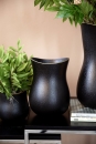 Fink OPERA Vase,Keramik,schw. m. Goldrand H.38cm,D.16cm