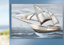 Gilde 3D Bild "Segelboot"  grau 38206