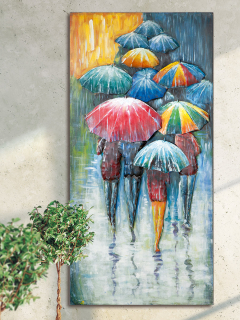 Gilde Bild "Umbrella Meeting" Metall mehrfarbig 38212