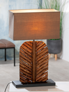 Gilde Lampe "Foglia" Holz braun, natur 42155