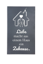 Gilde Wandrelief "Zuhause" Metall grau 67630